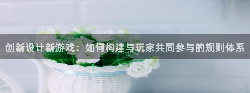 bbin视讯子图片：创新设计新游戏：如何构建与玩家共同参与的规则体系