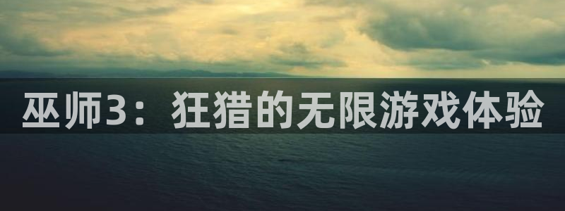 bbin视讯子写作课：巫师3：狂猎的无限游戏体验